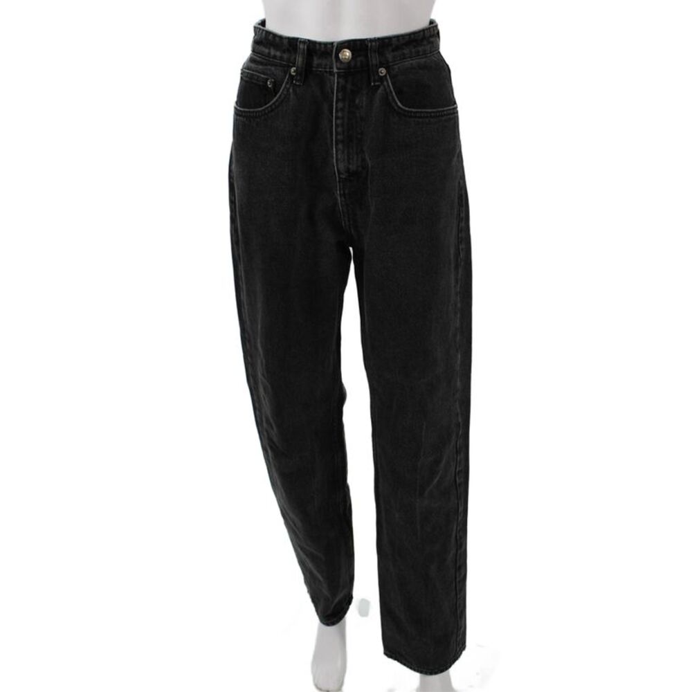 Ksubi Unisex Black Straight Jeans High Rise Cotton Inseam 30 Size 28